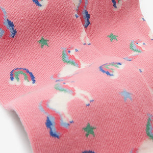 Blue, Pink and Grey 3 Pack Cotton Rich Unicorn Tights (1.5yrs-10yrs)