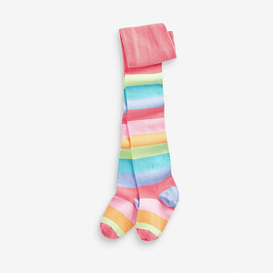 Multicolour Cotton Rich Rainbow Stripe Tights