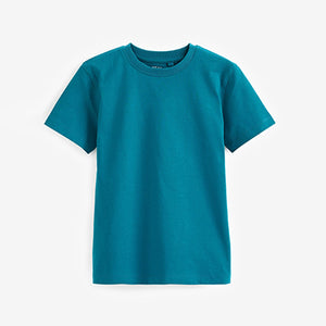 Blue Deep Teal Cotton Short Sleeve T-Shirt (3-12yrs)