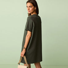 Load image into Gallery viewer, Khaki Green Utility Pocket Detail Midi Cargo Dress
