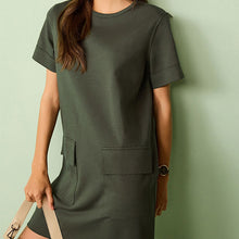 Load image into Gallery viewer, Khaki Green Utility Pocket Detail Midi Cargo Dress
