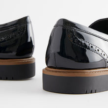 Load image into Gallery viewer, Black Forever Comfort® Brogue Detail Chunky Sole Loafers
