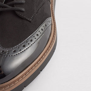 Black Standard/Wide Fit Forever Comfort® Brogue Lace Up Chunky Sole Shoes