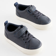 Load image into Gallery viewer, Navy Blue Touch Fastening Elastic Lace Shoes (Younger Boys)
