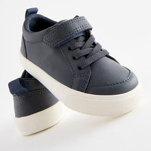 Load image into Gallery viewer, Navy Blue Touch Fastening Elastic Lace Shoes (Younger Boys)
