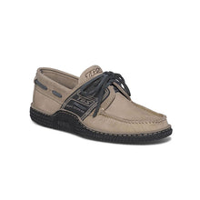 Load image into Gallery viewer, GLOBEK Men&#39;s Boat Shoes Leather Beige and Navy
