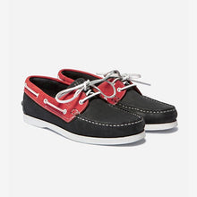 Load image into Gallery viewer, Men&#39;s Boat Shoes Sole Grip Leather Red and Blue
