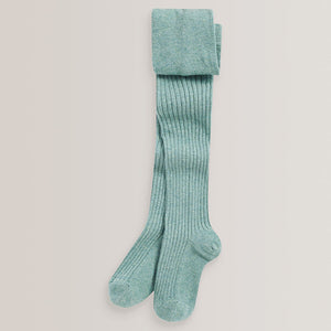 Mint Green Cotton Rich Rib Tights (6mths-14yrs)