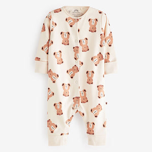 Tan Brown Cotton Sleepsuits 2 Pack (0mths-2yrs)