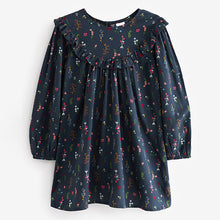 Load image into Gallery viewer, Navy Blue Floral Printed Dress (3yrs-12yrs)
