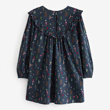 Load image into Gallery viewer, Navy Blue Floral Printed Dress (3yrs-12yrs)
