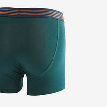 Load image into Gallery viewer, Bamboo Rich Colour Stripe Waistband Signature A-Front Boxers 4 Pack
