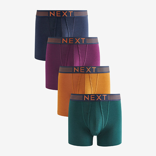 Bamboo Rich Colour Stripe Waistband Signature A-Front Boxers 4 Pack