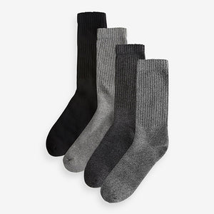 Grey/Black Heavyweight Socks 4 Pack