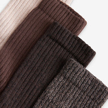 Load image into Gallery viewer, Cream/Brown Heavyweight Socks 4 Pack
