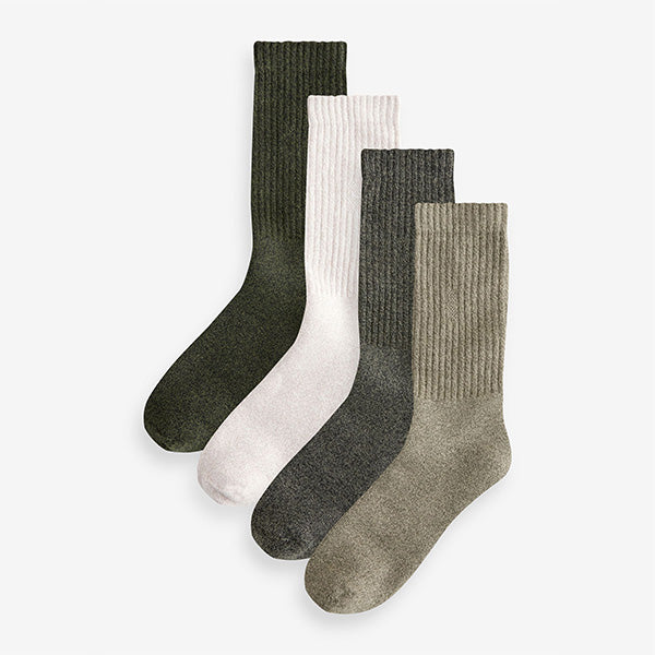 Green/Cream Heavyweight Socks 4 Pack