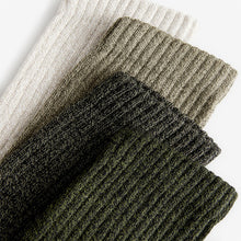 Load image into Gallery viewer, Green/Cream Heavyweight Socks 4 Pack
