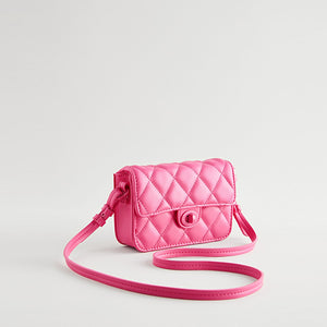 Pink Quilted Cross-Body Bag