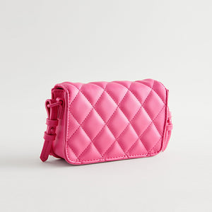 Pink Quilted Cross-Body Bag
