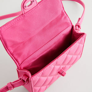 Pink Quilted Cross-Body Bag