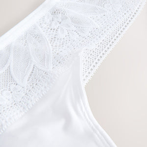 White Thong Lace And Microfibre Knickers