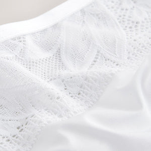 White Thong Lace And Microfibre Knickers