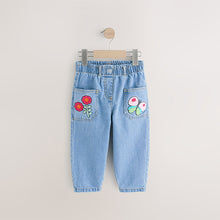 Load image into Gallery viewer, Denim Boucle Butterfly Embellished 100% Cotton Jeans (3mths-6yrs)
