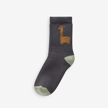 Load image into Gallery viewer, Safari Animals Cosy Terry Cotton Rich Socks 5 Pack
