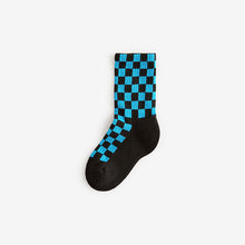 Load image into Gallery viewer, Checkerboard Cushioned Footbed Cotton Rich Ribbed Socks 3 Pack
