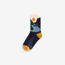Load image into Gallery viewer, Multi Cushioned Footbed Cotton Rich Ribbed Tipped Socks 5 Pack
