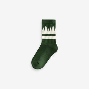 Multi Cushioned Footbed Cotton Rich Ribbed Tipped Socks 5 Pack