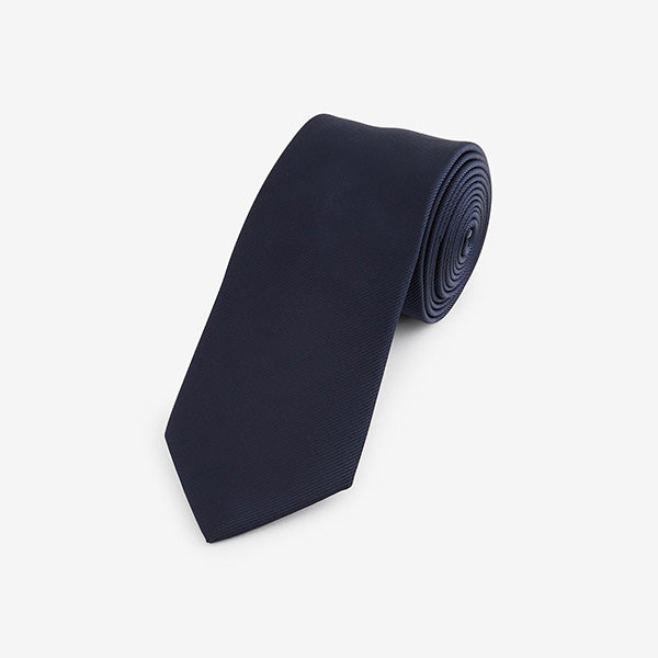 Navy Blue Slim Twill Tie