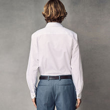 Load image into Gallery viewer, White Slim Fit 100% Cotton Textured Twill Shirt
