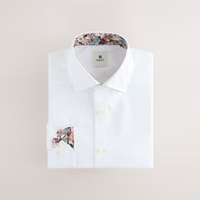 Load image into Gallery viewer, White Slim Fit 100% Cotton Textured Twill Shirt

