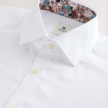 Load image into Gallery viewer, White Slim Fit 100% Cotton Textured Twill Shirt
