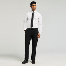Load image into Gallery viewer, White/Black Regular Fit Shirt and Tie Pack
