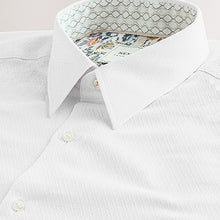 Load image into Gallery viewer, White Cotton Rich Trimmed Textured Shirt
