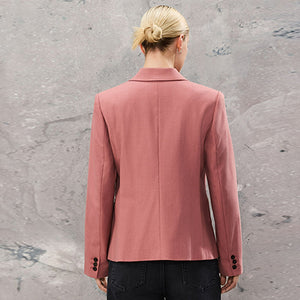 Pink Tailored Single Breasted Blazer With Wool