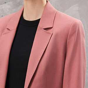 Pink Tailored Single Breasted Blazer With Wool