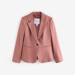 Pink Tailored Single Breasted Blazer With Wool
