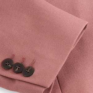 Pink Tailored Single Breasted Blazer With Wool