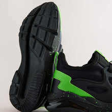 Load image into Gallery viewer, Black Standard Fit (F) Minecraft Elastic Lace Trainers
