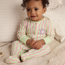 Load image into Gallery viewer, Multi Popper Baby 100% Cotton Sleepsuits 3 Pack
