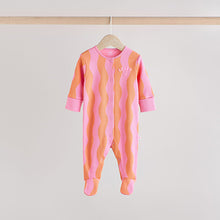 Load image into Gallery viewer, Multi Popper Baby 100% Cotton Sleepsuits 3 Pack
