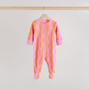 Multi Popper Baby 100% Cotton Sleepsuits 3 Pack