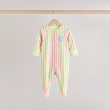Load image into Gallery viewer, Multi Popper Baby 100% Cotton Sleepsuits 3 Pack
