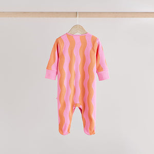 Multi Popper Baby 100% Cotton Sleepsuits 3 Pack