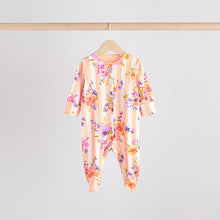 Load image into Gallery viewer, Yellow Floral Baby 100% Cotton Sleepsuits 4 Pack (0-18mths)
