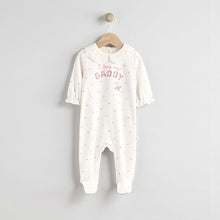 Load image into Gallery viewer, Ecru Daddy Baby Family 100% Cotton Sleepsuit
