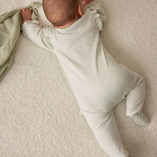 Load image into Gallery viewer, Sage Green Little Sister Baby Family 100% Cotton Sleepsuit
